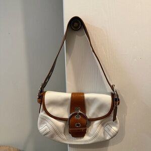 COACH 10188 Soho Hobo Shoulder Bag CreamBrown Leather Y2K Vintage Purse